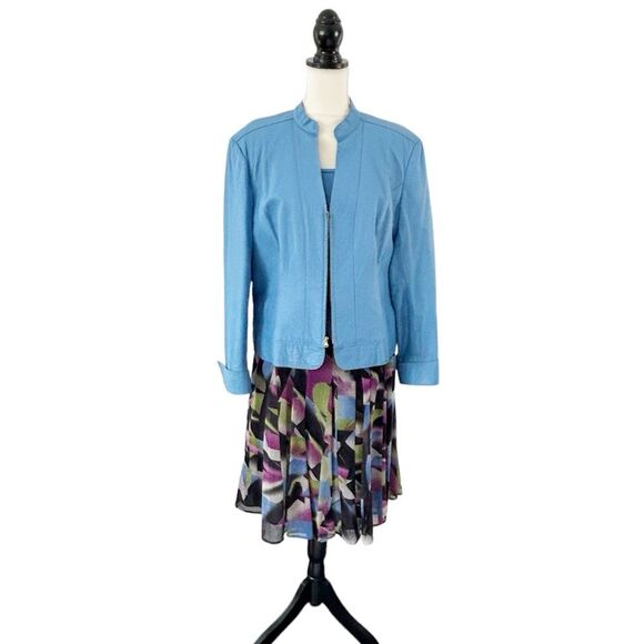 Jones New York Women’s Multicolor Geometric A-Line Midi Pleated Wool Skirt Sz 12 - Picture 10 of 11